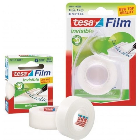 Taśma biurowa TESAfilm INVISIBLE 19x33m+Dyspenser Easy Cut 57414-00005