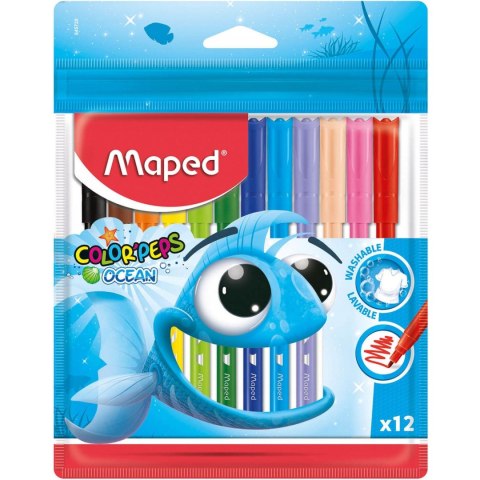 Flamastry COLORPEPS OCEAN 18 kolorów zip etui 845721 MAPED