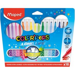 Flamastry trójkątne MAPED COLORPEPS 18kolorów 845021