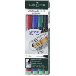 Marker permanentny F 0.6mm 4kolory 151304 FABER-CASTELL