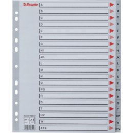 Przekładki MAXI A-Z PP szare 100129 ESSELTE