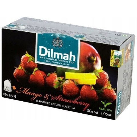 Herbata DILMAH (20 torebek) czarna z aromatem Mango & Truskawka