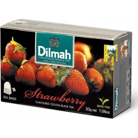 Herbata DILMAH (20 torebek) czarna z aromatem Truskawka