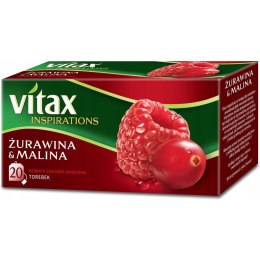 Herbata VITAX INSPIRATIONS (20 torebek*2g) Żurawina i Malina zawieszka