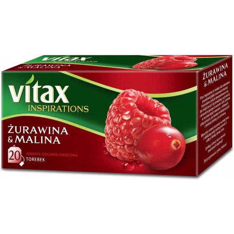 Herbata VITAX INSPIRATIONS (20 torebek*2g) Żurawina i Malina zawieszka