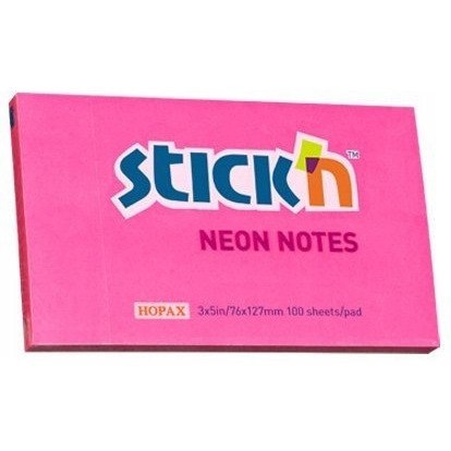 Bloczek STICK"N 127x76mm ciemnoróżowy neonowy 100k 21169 STICK`N