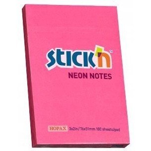 Bloczek STICK`N 76x51mm 100k ciemnoróżowy neon 21161