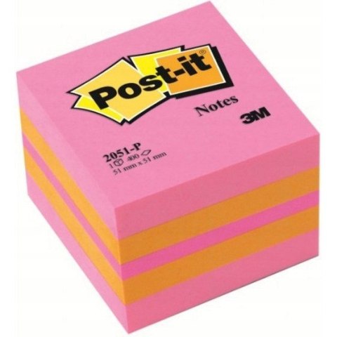 Bloczek samoprzylepny 51x51mm 400k różowy POST-IT 2051P FT510091737 3M