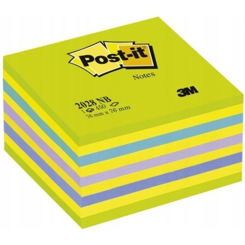 Bloczek samoprzylepny 76x76mm 400k niebiesko-zielony POST-IT 2028-NB FT510093253 3M