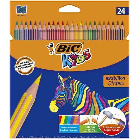 Kredki Eco Evolution 24kolory STRIPES 9505251 BIC