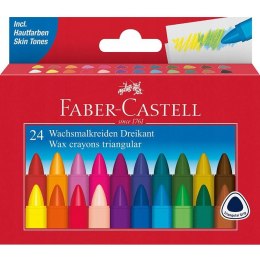 Kredki świecowe trójkątne 24kol opakowanie kartonowe 120024 Faber-Castell