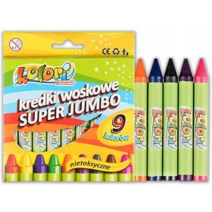 Kredki woskowe Super Jumbo 9kol. KOLORI TT7884