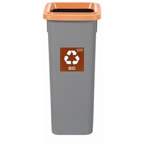 Kosz PLAFOR FIT BIN 20L szary, do segregacji - ramka brązowa - BIO 713-06