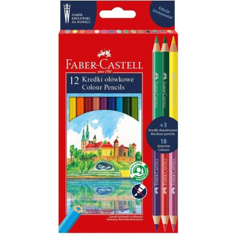 Kredki ołówkowe ZAMEK 12kolorów + 3 kredki dwustronne edycja limitowana 201480 FABER-CASTELL