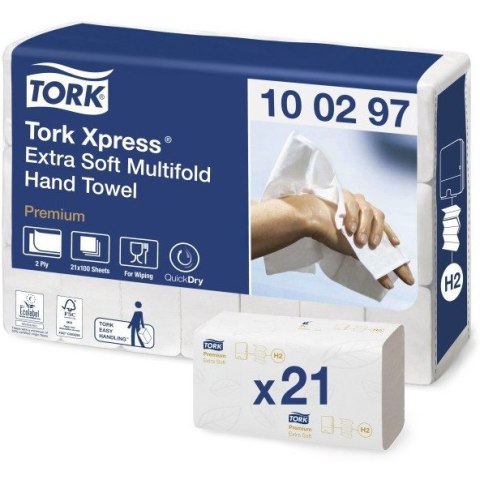 Ręcznik ZZ TORK H2 biały PREMIUM Extra SOFT celuloza 100297