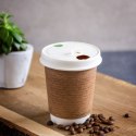 Pokrywka papierowa do kubka 300-500ml biała (50 szt). 90mm 100% biodegradowalna VLID89P VEGWARE