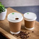 Pokrywka papierowa do kubka 300-500ml biała (50 szt). 90mm 100% biodegradowalna VLID89P VEGWARE