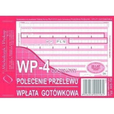 445-5M Polecenie przelewu (1+3) A6 80kartek Michalczyk i Prokop