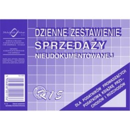 K-15 Dzienne zestawienie sprzedaży A6 księgowo nieudokumentowanej MICHALCZYK i PROKOP