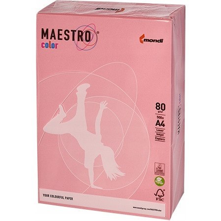 Papier ksero A4 80g MAESTRO COLOR PI25 pastel różowy