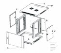 Szafka wisząca rack 9U 600x450 czarna szklane drzwi