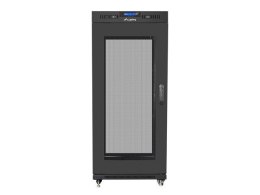 Szafa instalacyjna RACK stojąca 19 15U 800X1000 czarna drzwi perforowane LCD( FLAT PACK)