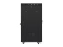 Szafa instalacyjna rack stojąca 19 27U 600x800 czarna, drzwi szklane LCD (Flat pack)