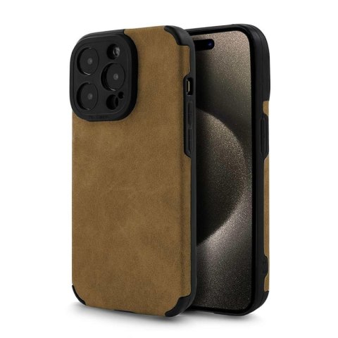 Etui SUEDE do Apple iPhone 15 PRO kawowy