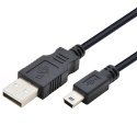 Kabel USB - Mini USB 1.8m. czarny