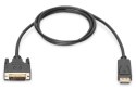 Kabel adapter Displayport z zatrzaskiem 1080p 60Hz FHD Typ DP/DVI-D (24+1) M/M czarny 2m