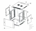 Szafka wisząca rack 4U 600x600 czarna szklane drzwi