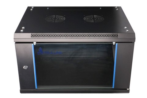 Szafka wisząca rack 6U 600x600 czarna dwusekcyjna