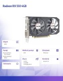 Karta graficzna Radeon RX 550 4GB GDDR5 128Bit DVI HDMI DP ATX