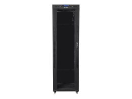 Szafa instalacyjna rack stojąca 19 42U 600x800 czarna, drzwi szklane lcd (Flat pack)