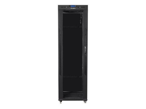 Szafa instalacyjna rack stojąca 19 42U 600x800 czarna, drzwi szklane lcd (Flat pack)