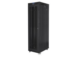 Szafa stojąca Rack 19 cali 47U 800x1000mm, drzwi perforowane LCD (FLAT PACK) czarna