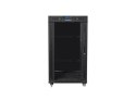 Szafa stojąca 19 cali 22U 600x800 drzwi szklane LCD (flat pack) v2 czarna