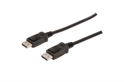 Kabel połączeniowy DisplayPort z zatrzaskami 4K 60Hz UHD Typ DP/DP M/M czarny 1m